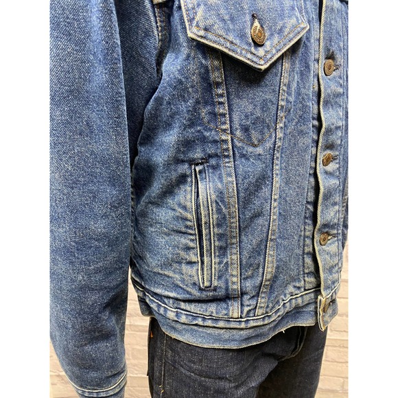 Levi's size 44 western cowboy trucker blanket lining denim jacket made in USA! - Picture 6 of 10